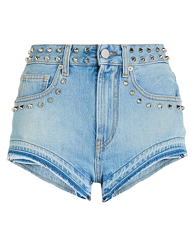 ALESSANDRA RICH 데님 반바지 블루 100% 코튼