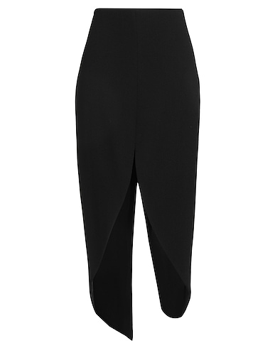 DEL CORE Maxi Skirts Black 100% Virgin Wool, Silk