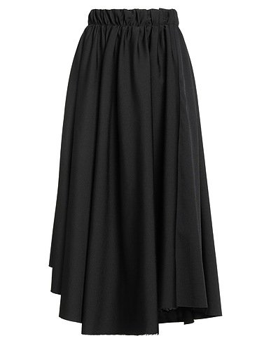 UMA WANG Midi skirt Black 84% Polyester, 15% Virgin Wool, 1% Elastane