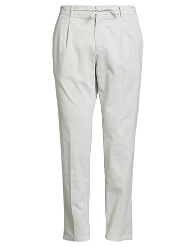 PAOLONI Casual trouser Light grey 97% Cotton, 3% Elastane