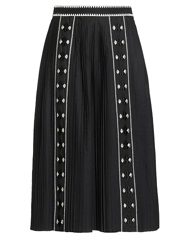 ULLA JOHNSON Midi skirt Black 100% Cotton