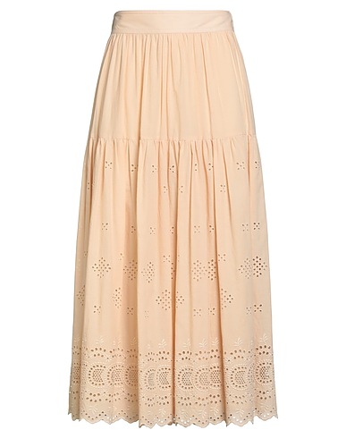 VANESSA BRUNO Falda midi Marfil 75% Algodón, 25% Poliéster