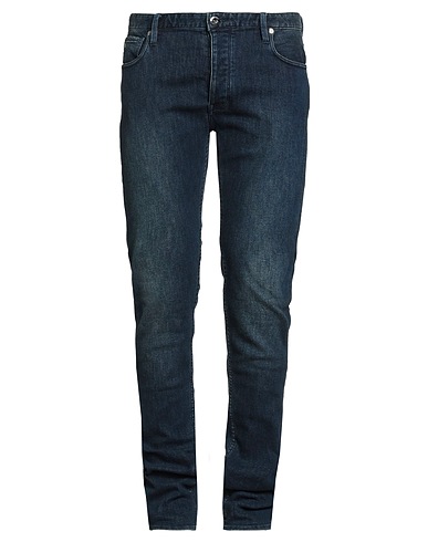 EMPORIO ARMANI Denim pants Blue 72% Cotton, 19% Polyester, 8% Wool, 1% Elastane