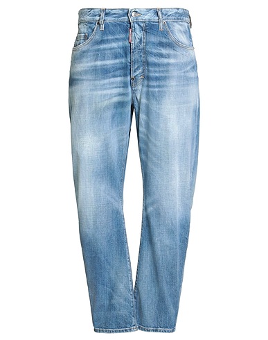 DSQUARED2 Denim trousers Blue 100% Cotton, Calfskin