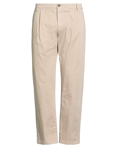 YAN SIMMON Casual trouser Beige 98% Cotton, 2% Elastane