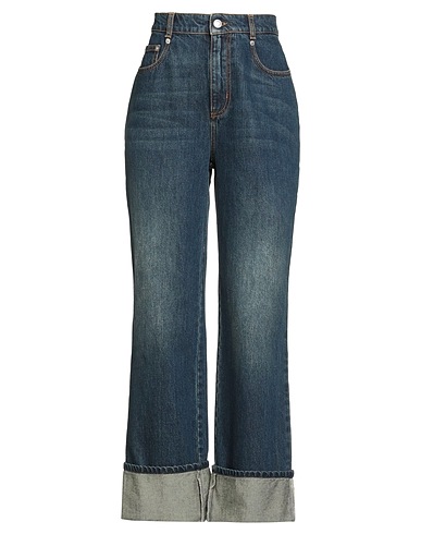 MCQUEEN Denim trousers Blue 100% Cotton