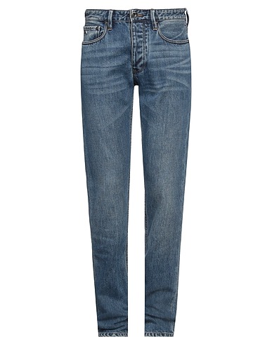 EMPORIO ARMANI Denim trousers Blue 90% Cotton, 10% Hemp