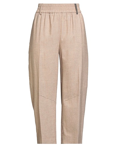 FABIANA FILIPPI Casual trouser Sand 91% Virgin Wool, 6% Cashmere, 1% Polyamide, 1% Polyester, 1% Elastane