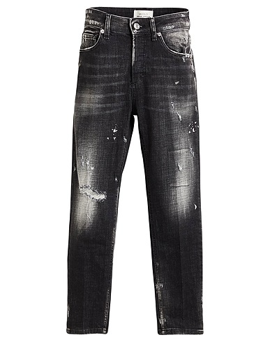 VICOLO Denim trousers Black 98% Cotton, 2% Elastane