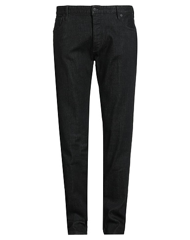 EMPORIO ARMANI Denim trousers Black 71% Cotton, 15% Polyester, 9% Viscose, 4% Wool, 1% Elastane