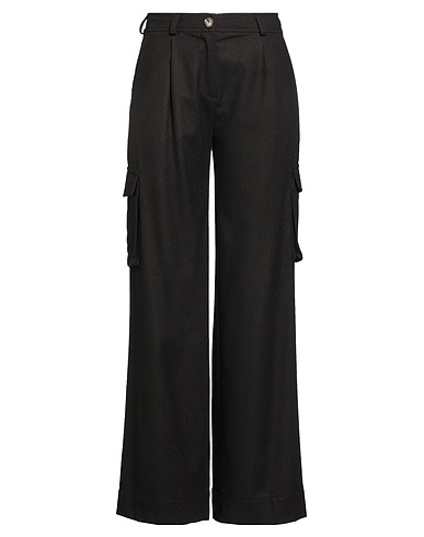 CESAR CASIER Casual trouser Dark brown 34% Polyester, 33% Rayon, 33% Wool