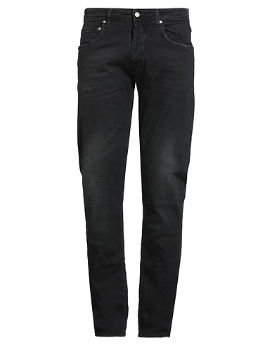 LIU •JO MAN Denim trousers Black 99% Cotton, 1% Elastane