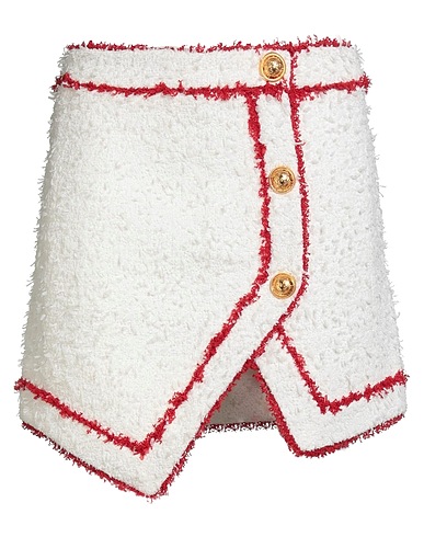 BALMAIN Mini skirt White 59% Cotton, 29% Polyamide, 12% Viscose