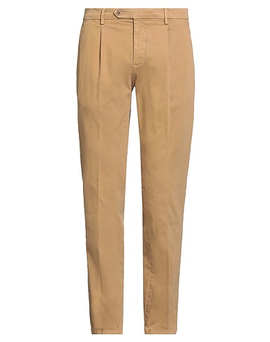 PAOLONI Casual trouser Camel 98% Cotton, 2% Elastane