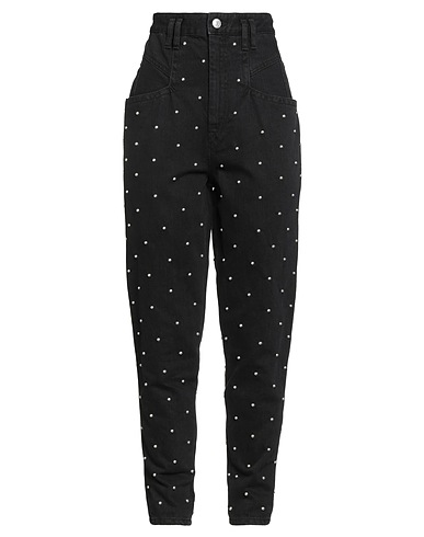 ISABEL MARANT Denim pants Black 100% Cotton, Brass