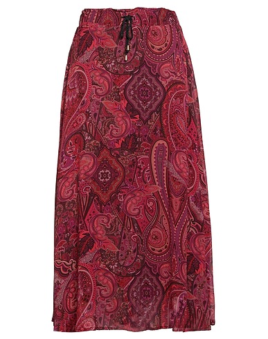 SHIRTAPORTER Midi skirt Magenta 100% Viscose