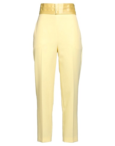 BLUGIRL Casual pants Pastel yellow 89% Polyester, 11% Elastane