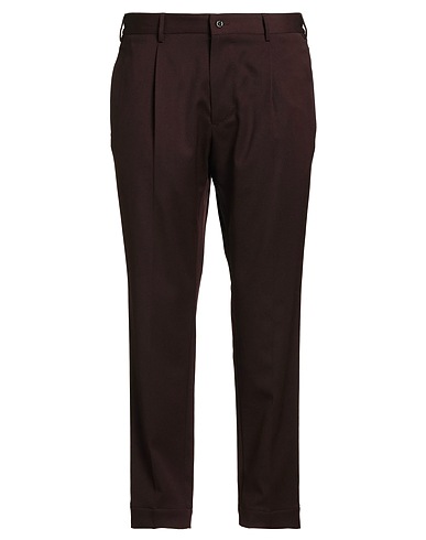 SANTANIELLO Casual trouser Chocolate brown 54% Polyester, 44% Wool, 2% Elastane