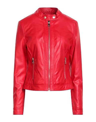 GAUDÌ Biker jacket JEANS Red 100% Viscose