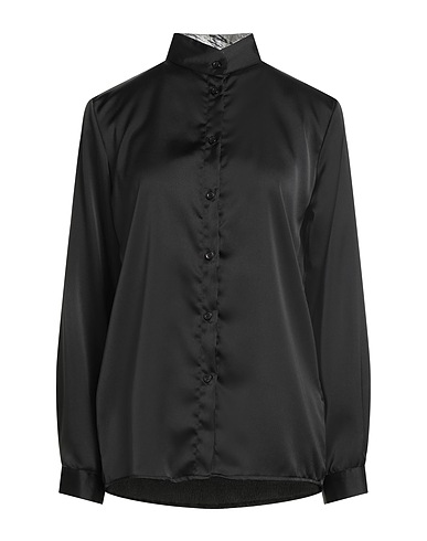 CAVALLI CLASS Solid color shirts & blouses Black 70% Viscose, 30% Silk
