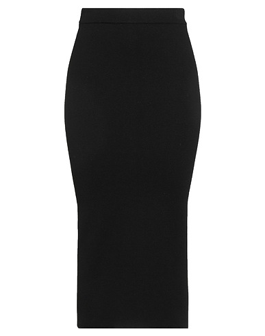 LANEUS Midi skirt Black 90% Merino Wool, 10% Cashmere