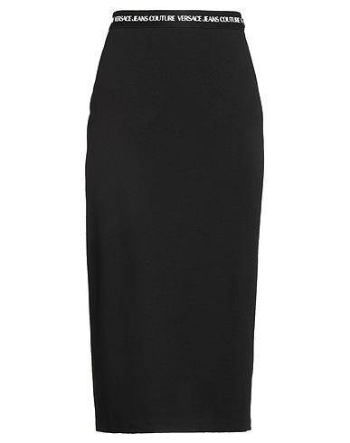 VERSACE JEANS COUTURE Midi skirt Black 68% Viscose, 27% Polyamide, 5% Elastane
