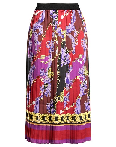 VERSACE JEANS COUTURE Midi skirt Burgundy 100% Polyester