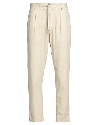 OUT/FIT Casual trouser Off white 97% Cotton, 3% Elastane