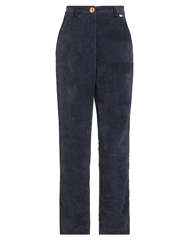 DX COLLECTION Casual pants Blue 90% Polyester, 8% Polyamide, 2% Elastane