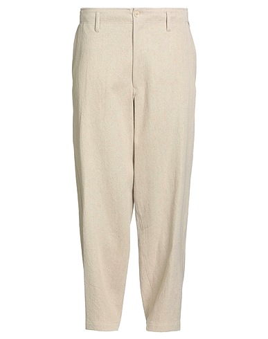 YOHJI YAMAMOTO POUR HOMME Pantalone Beige 55% Lino, 45% Cotone, Poliestere
