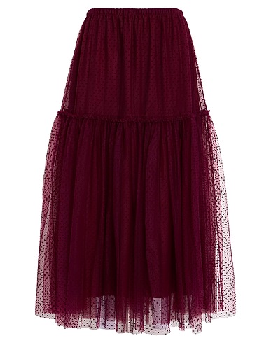 TWINSET Long skirt U&B Burgundy 100% Polyester