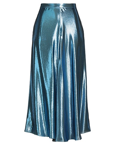 INDRESS ロングスカート アジュールブルー シルク 68% / ポリエステル 32%