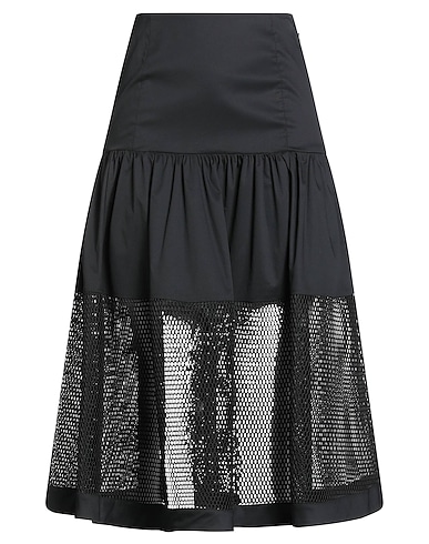 JIJIL Midi skirt Black 66% Cotton, 31% Polyamide, 3% Elastane
