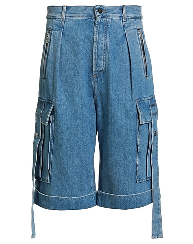 BALMAIN Denim shorts Blue 100% Cotton