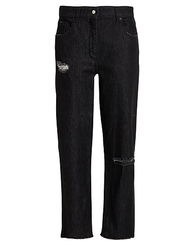 FABIANA FILIPPI Denim trousers Black 98% Cotton, 2% Elastane