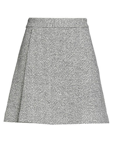 MOSCHINO Mini skirt Grey 33% Acrylic, 30% Wool, 25% Polyester, 7% Cotton, 5% Silk