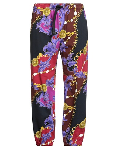 VERSACE JEANS COUTURE Casual trouser Burgundy 100% Cotton