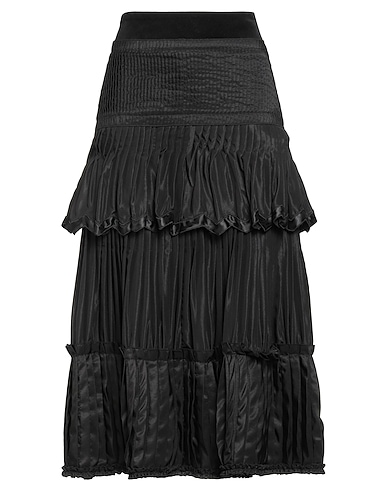 CAVALLI CLASS Midi skirt Black 70% Silk, 30% Elastane