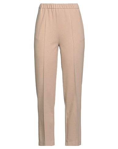BEATRICE .B Casual pants Beige 59% Polyester, 40% Cotton, 1% Elastane