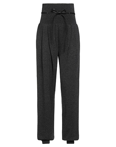 FABIANA FILIPPI Casual trouser Charcoal 75% Virgin Wool, 15% Silk, 10% Cashmere, Leather