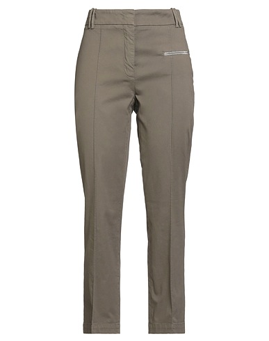 FABIANA FILIPPI Casual trouser Khaki 98% Cotton, 2% Elastane, Ecobrass
