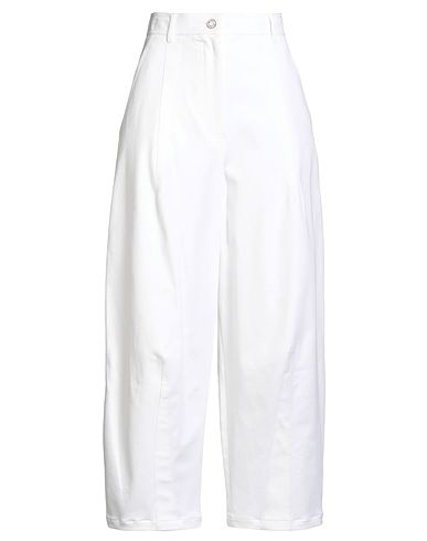 MAX MARA Casual pants White 94% Cotton, 6% Elastane