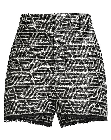 BALMAIN Shorts & Bermuda Black 68% Cotton, 22% Viscose, 10% Metallic fiber