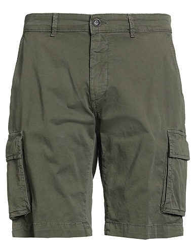 LIU •JO MAN Shorts & Bermuda Military green 98% Cotton, 2% Elastane