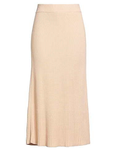 LORO PIANA Midi skirt Beige 55% Silk, 45% Cotton