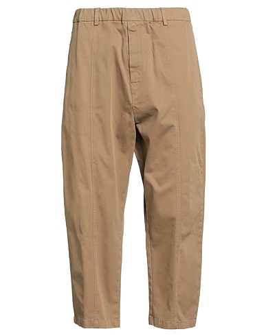 BRYAN HUSKY Casual trouser Khaki 98% Cotton, 2% Elastane