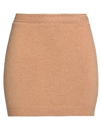 FENDI Mini skirt Camel 96% Cashmere, 4% Polyamide