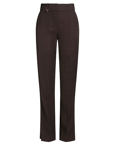 JACQUEMUS パンツ ダークブラウン レーヨン 58% / シルク 42%