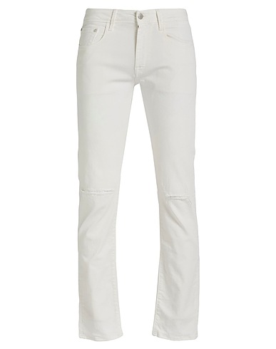 CYCLE Denim pants Off white 93% Cotton, 5% Elastomultiester, 2% Elastane