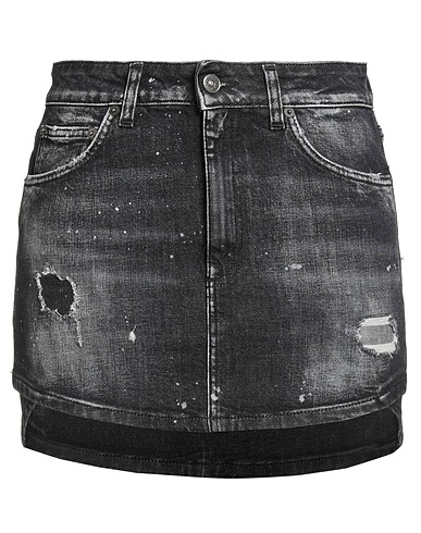DONDUP Denim skirt Black 98% Cotton, 2% Elastane